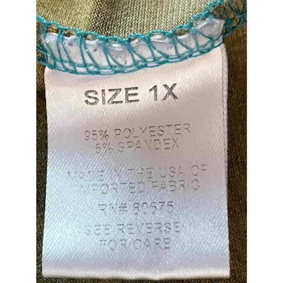 Dressbarn Womens 1X Top Artsy Watercolor Ombre Flowy Cowl Neck Y2K Blouse Tunic - Picture 5 of 8